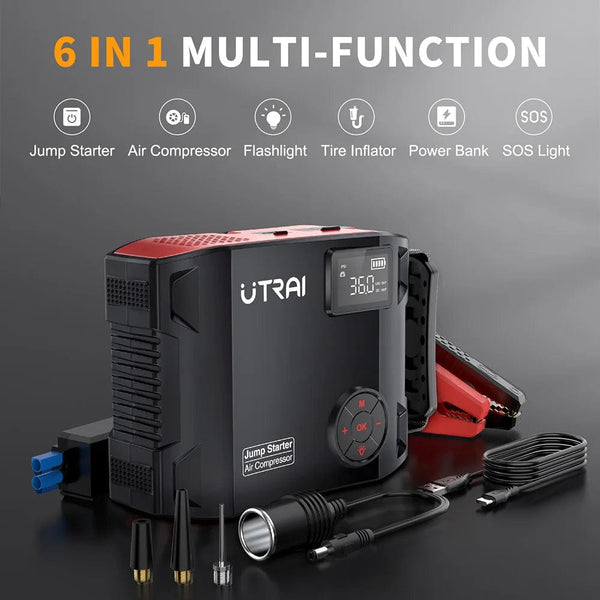 Planet Gates UTRAI 2000A  4 In 1 Jump Starter  Power Pack Portable Car Battery Booster Auto Starting Device for Petrol Diesel Vehicles