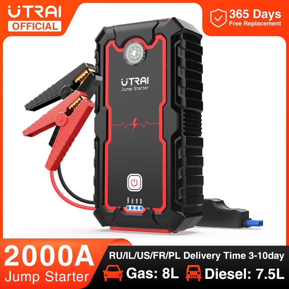 Planet Gates UTRAI 2000A Jump Starter Power Bank Portable Charger Starting Device For 8.0L/6.0L Emergency Car Battery Jump Starter