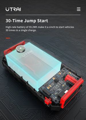 Planet Gates UTRAI 2000A Jump Starter Power Bank Portable Charger Starting Device For 8.0L/6.0L Emergency Car Battery Jump Starter