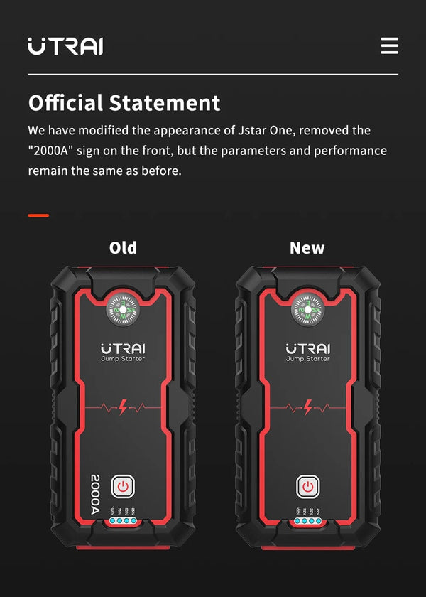 Planet Gates UTRAI 2000A Jump Starter Power Bank Portable Charger Starting Device For 8.0L/6.0L Emergency Car Battery Jump Starter