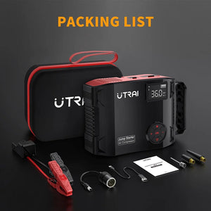 Planet Gates UTRAI 4 In 1 2000A Jump Starter Power Bank 16000mAh 150PSI Air Compressor Tire Pump Portable Charger Car Booster Starting Device
