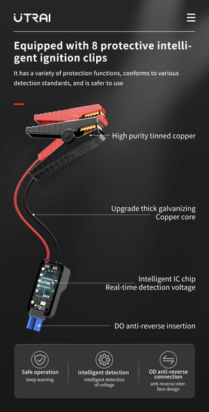 Planet Gates UTRAI Power Bank  2000A Jump Starter Portable Charger Car Booster 12V Auto Starting Device Emergency Car Battery Starter