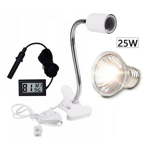 Planet Gates UVA+UVB 3.0 Reptile Lamp Set Clip-on Lamp Holder Bulb Thermometer Hygrometer Turtle Tortoises Lizard Sunlight Basking Heat Light