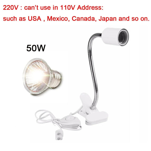 Planet Gates UVA+UVB 3.0 Reptile lamp Set with Clip-on Bulb Lamp Holder Turtle Basking UV Heating Lamp Kit Tortoises Light Lizards Lighting