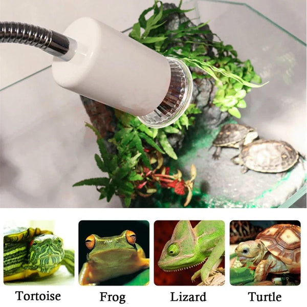 Planet Gates UVA+UVB 3.0 Reptile lamp Set with Clip-on Bulb Lamp Holder Turtle Basking UV Heating Lamp Kit Tortoises Light Lizards Lighting