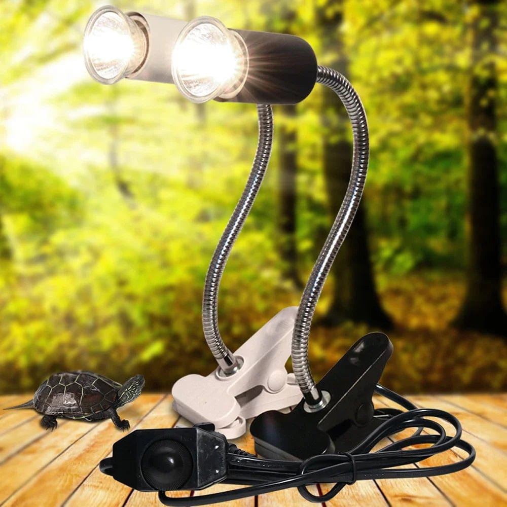Planet Gates UVA+UVB 3.0 Reptile lamp Set with Clip-on Bulb Lamp Holder Turtle Basking UV Heating Lamp Kit Tortoises Light Lizards Lighting