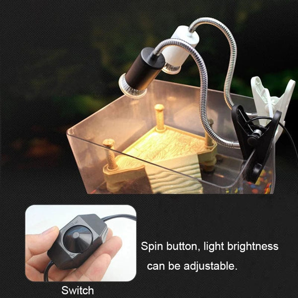 Planet Gates UVB E27 Pet Reptile Lamp Clip-on Bulb Lamp Holder Turtle Basking UV Heating Lamp Kit Tortoises Light Lizards Lighting  EU Plug