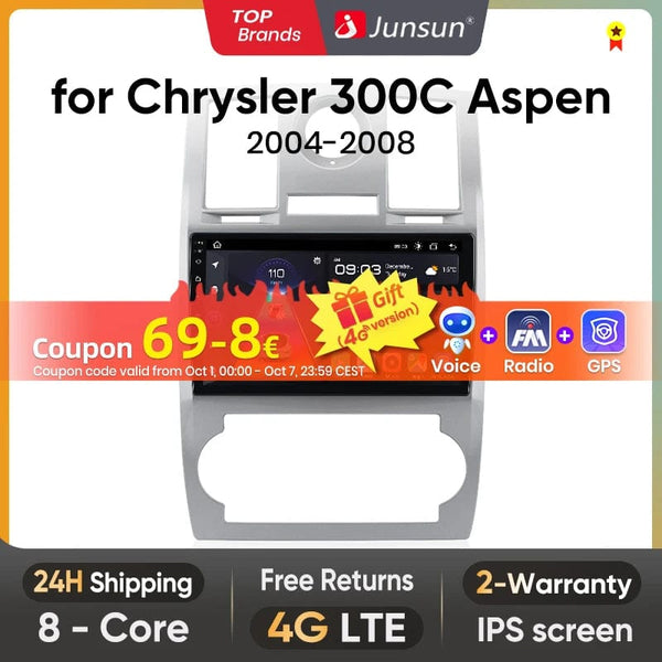 Planet Gates V1.C (1GB-32GB) / Poland Junsun Car Radio For Chrysler 300C Aspen 2004 - 2008 wireless CarPlay Android Auto car intelligent systems No 2 din 2din DVD