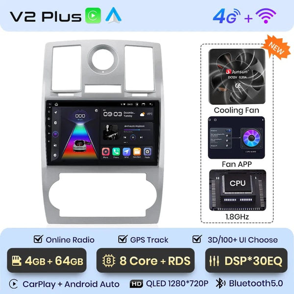 Planet Gates V1.C (1GB-32GB) / Poland Junsun Car Radio For Chrysler 300C Aspen 2004 - 2008 wireless CarPlay Android Auto car intelligent systems No 2 din 2din DVD