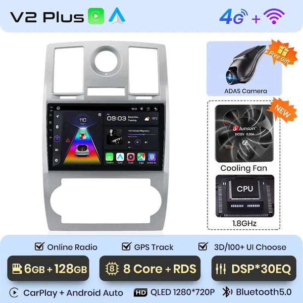 Planet Gates V1.C (1GB-32GB) / Poland Junsun Car Radio For Chrysler 300C Aspen 2004 - 2008 wireless CarPlay Android Auto car intelligent systems No 2 din 2din DVD