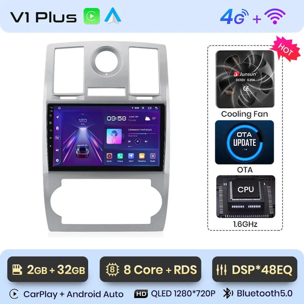 Planet Gates V1.C (1GB-32GB) / Poland Junsun Car Radio For Chrysler 300C Aspen 2004 - 2008 wireless CarPlay Android Auto car intelligent systems No 2 din 2din DVD