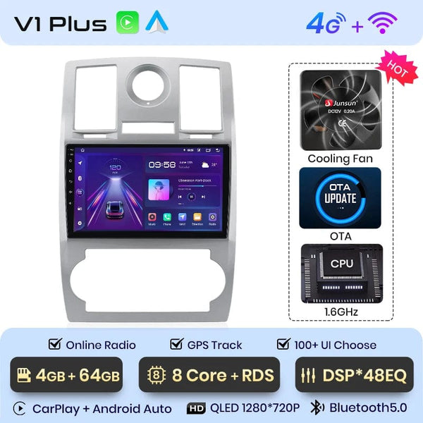 Planet Gates V1.C (1GB-32GB) / Poland Junsun Car Radio For Chrysler 300C Aspen 2004 - 2008 wireless CarPlay Android Auto car intelligent systems No 2 din 2din DVD