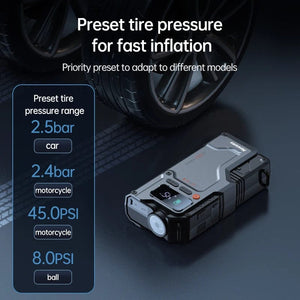 Planet Gates V5-20000mAh / CN Newsmy 5 In 1 Car Jump Starter with Air Compressor 20000mAh Portable Booster Charger 2000A Car Air Pump Battery Starting Device