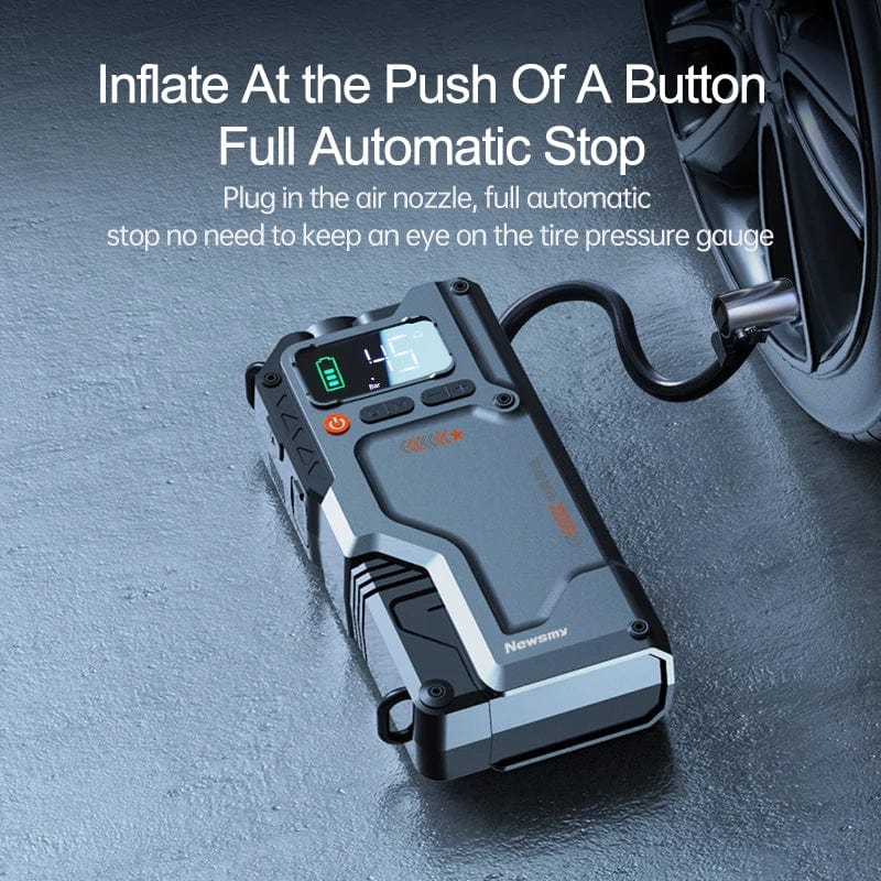 Planet Gates V5-20000mAh / CN Newsmy 5 In 1 Car Jump Starter with Air Compressor 20000mAh Portable Booster Charger 2000A Car Air Pump Battery Starting Device