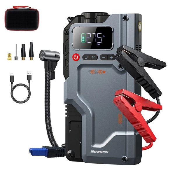 Planet Gates V5-20000mAh / CN Newsmy 5 In 1 Car Jump Starter with Air Compressor 20000mAh Portable Booster Charger 2000A Car Air Pump Battery Starting Device