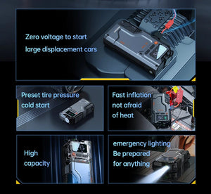 Planet Gates V5-20000mAh / CN Newsmy 5 In 1 Car Jump Starter with Air Compressor 20000mAh Portable Booster Charger 2000A Car Air Pump Battery Starting Device