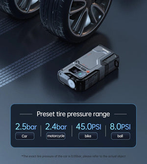 Planet Gates V5-20000mAh / CN Newsmy 5 In 1 Car Jump Starter with Air Compressor 20000mAh Portable Booster Charger 2000A Car Air Pump Battery Starting Device