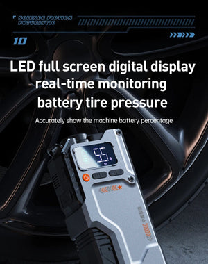 Planet Gates V5-20000mAh / CN Newsmy 5 In 1 Car Jump Starter with Air Compressor 20000mAh Portable Booster Charger 2000A Car Air Pump Battery Starting Device