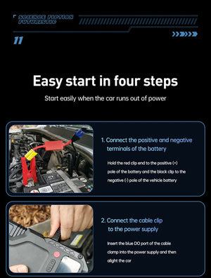 Planet Gates V5-20000mAh / CN Newsmy 5 In 1 Car Jump Starter with Air Compressor 20000mAh Portable Booster Charger 2000A Car Air Pump Battery Starting Device