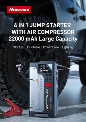 Planet Gates V6-22000mAh / CN Newsmy 22000mAh Jump Starter with Air Compressor Booster Tyre Inflator Portable Car Battery Power Bank Charger 12v Air Pump
