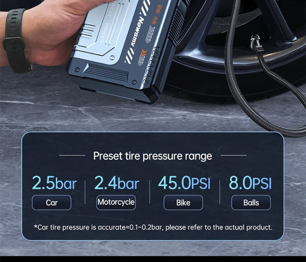 Planet Gates V6-22000mAh / CN Newsmy 22000mAh Jump Starter with Air Compressor Booster Tyre Inflator Portable Car Battery Power Bank Charger 12v Air Pump