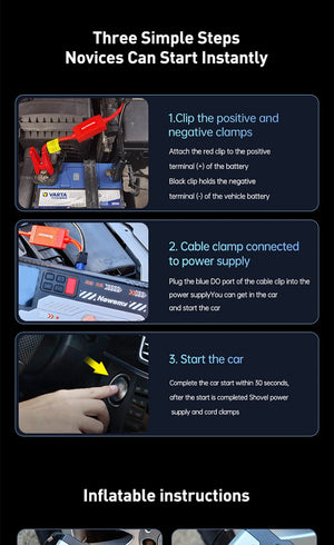 Planet Gates V6-22000mAh / CN Newsmy 22000mAh Jump Starter with Air Compressor Booster Tyre Inflator Portable Car Battery Power Bank Charger 12v Air Pump