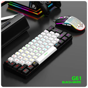 Planet Gates V700-WF 60% wired gaming keyboard, RGB backlight ultra compact mini keyboard, waterproof small compact 61 key keyboard for pc/Mac gamers