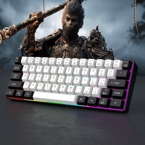 Planet Gates V700-WF 60% wired gaming keyboard, RGB backlight ultra compact mini keyboard, waterproof small compact 61 key keyboard for pc/Mac gamers