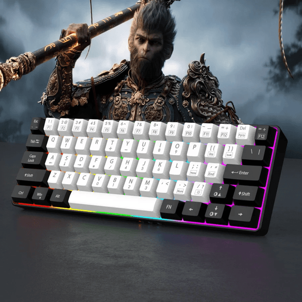 Planet Gates V700-WF 60% wired gaming keyboard, RGB backlight ultra compact mini keyboard, waterproof small compact 61 key keyboard for pc/Mac gamers