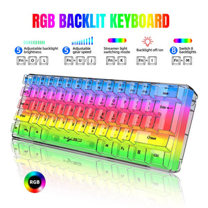 Planet Gates V700-WF 60% wired gaming keyboard, RGB backlight ultra compact mini keyboard, waterproof small compact 61 key keyboard for pc/Mac gamers