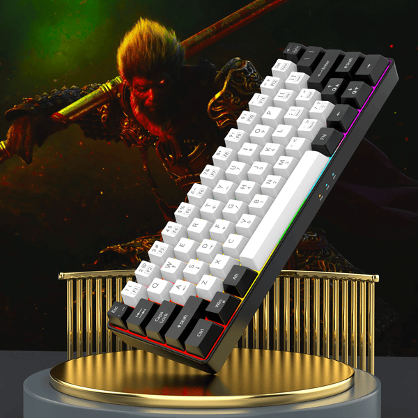 Planet Gates V700-WF 60% wired gaming keyboard, RGB backlight ultra compact mini keyboard, waterproof small compact 61 key keyboard for pc/Mac gamers