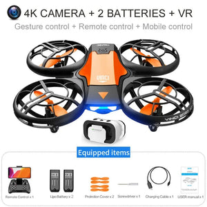 Planet Gates V8 Wholesale Induction Control RC Helicopters Toy Gift FPV VR Mini Drone 4k HD Aerial Photography Folding Quadcopter With Camera