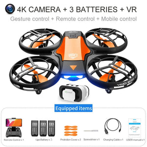 Planet Gates V8 Wholesale Induction Control RC Helicopters Toy Gift FPV VR Mini Drone 4k HD Aerial Photography Folding Quadcopter With Camera