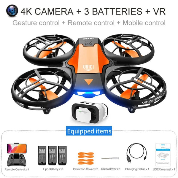 Planet Gates V8 Wholesale Induction Control RC Helicopters Toy Gift FPV VR Mini Drone 4k HD Aerial Photography Folding Quadcopter With Camera