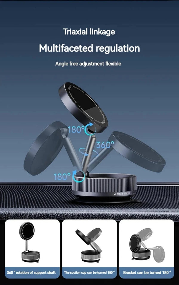 Planet Gates Vacuum Magnetic Car Phone Holder Foldable Suction Cup Kitchen Mirro Gym Bath Shower for Iphone 16 15 14 13 12 11 Pro Max Samsung