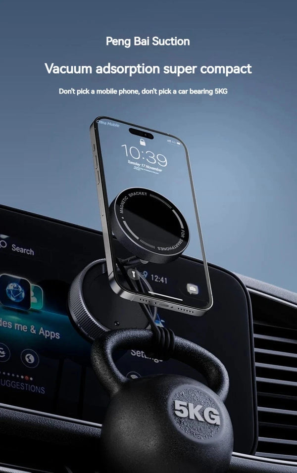 Planet Gates Vacuum Magnetic Car Phone Holder Foldable Suction Cup Kitchen Mirro Gym Bath Shower for Iphone 16 15 14 13 12 11 Pro Max Samsung