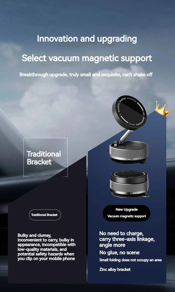 Planet Gates Vacuum Magnetic Car Phone Holder Foldable Suction Cup Kitchen Mirro Gym Bath Shower for Iphone 16 15 14 13 12 11 Pro Max Samsung