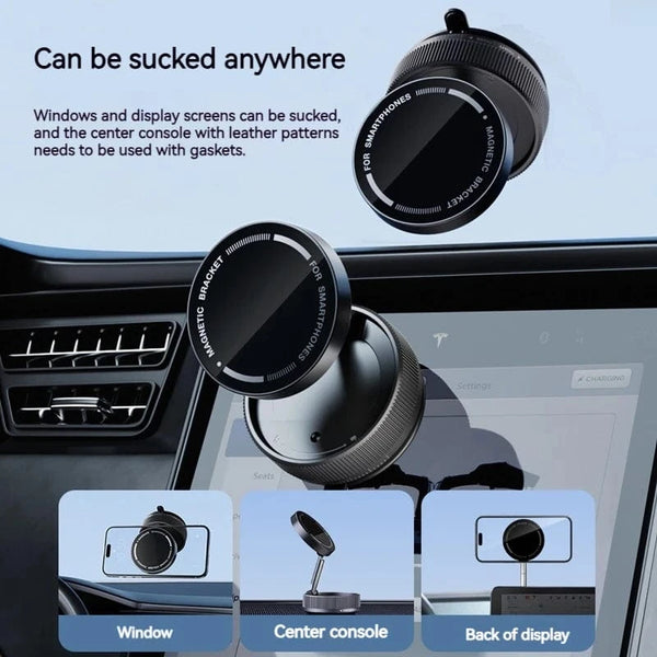 Planet Gates Vacuum Magnetic Car Phone Holder Foldable Suction Cup Kitchen Mirro Gym Bath Shower for Iphone 16 15 14 13 12 11 Pro Max Samsung