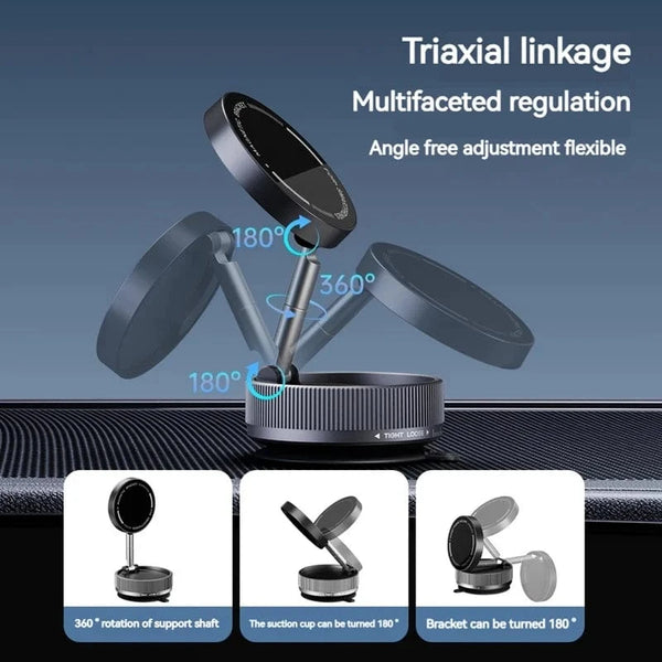 Planet Gates Vacuum Magnetic Car Phone Holder Foldable Suction Cup Kitchen Mirro Gym Bath Shower for Iphone 16 15 14 13 12 11 Pro Max Samsung