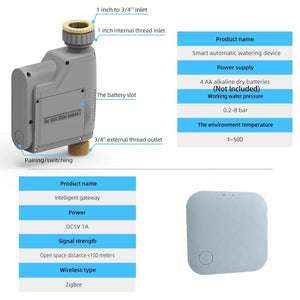 Planet Gates Valve Kit Tuya Zigbee Garden Watering Timer Smart Sprinkler Drip Irrigation System Built-in Water Flow Recorder With Soil Tester Gateway