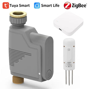 Planet Gates Valve Kit Tuya Zigbee Garden Watering Timer Smart Sprinkler Drip Irrigation System Built-in Water Flow Recorder With Soil Tester Gateway