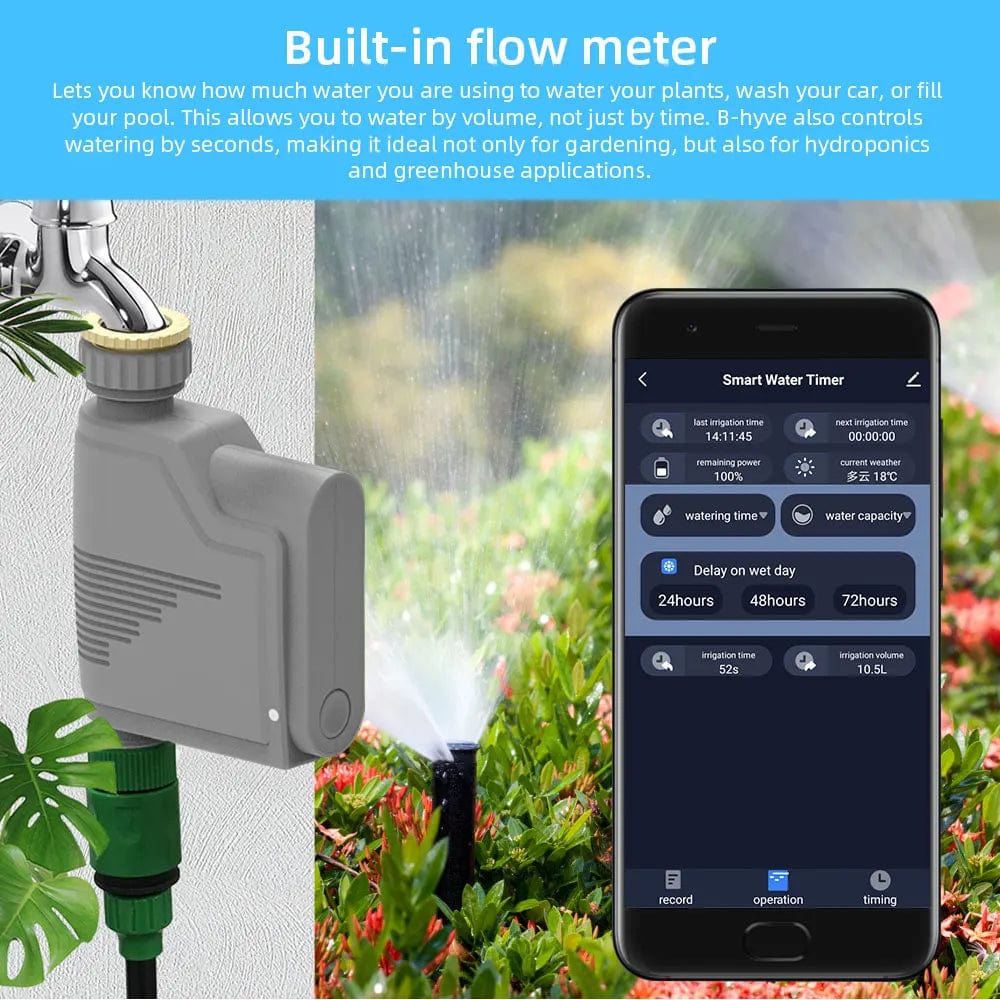 Planet Gates Valve Kit Tuya Zigbee Garden Watering Timer Smart Sprinkler Drip Irrigation System Built-in Water Flow Recorder With Soil Tester Gateway