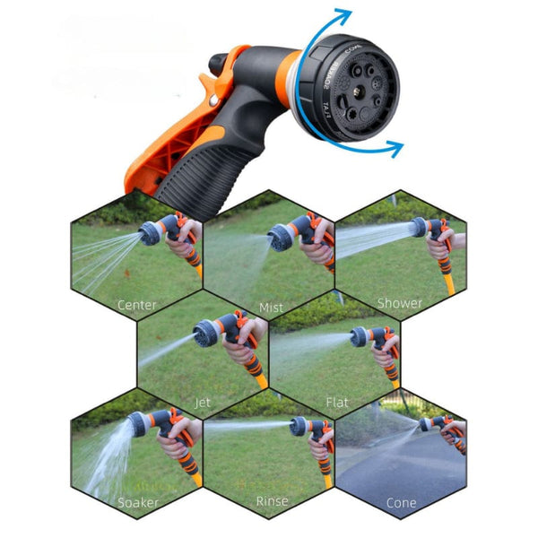 Planet Gates Variant1 1 Set, Eight Functions Garden Watering Flowers Car Wash Water Gun, 8 Functions Bag Glue Adjustable Water Spray Gun, Car Wash Gun
