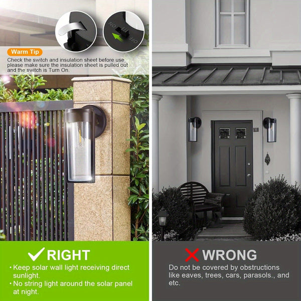 Planet Gates Variant1 2pcs Solar Deck Light Solar Fence Lights Outdoor, Auto On/Off Waterproof Wall Mount Decorative Lights For Wall Fence Patio Post Yard Porch