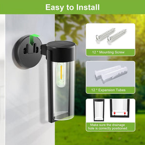 Planet Gates Variant1 2pcs Solar Deck Light Solar Fence Lights Outdoor, Auto On/Off Waterproof Wall Mount Decorative Lights For Wall Fence Patio Post Yard Porch