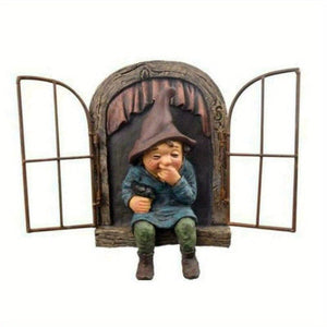 Planet Gates VariantValue 1pc Garden Voyeur Gnome Statue, Naughty Elf Gnomes Figurine Sculpture For Tree, Creative Garden Decor Statue, Suitable For Home, Courtyard, Porch, Garden Tree Decoration