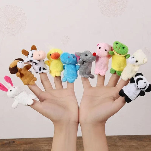 Planet Gates Various colors / Animals 10 PCS Creative Finger Dolls Cartoon Animal Shapes Baby Toys Parent Child Interactive Toys Baby Early Education
