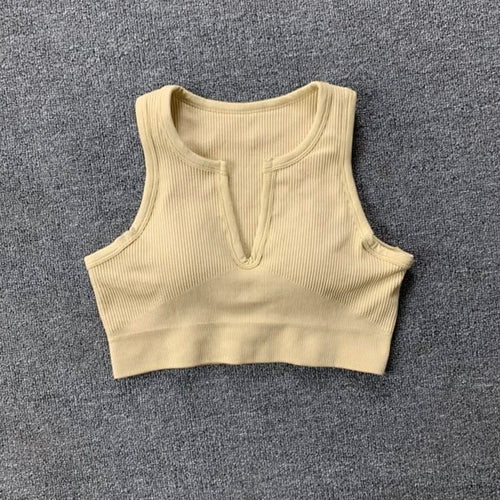 Planet Gates VBra Beige / S Seamless Sport Suit Yoga Suit Fitness Gym Clothes Women Gym Crop Top Yoga Shirts Bra Leggings Shorts Sportsuit Workout Outfit