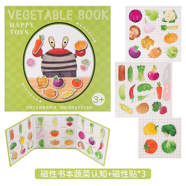 Planet Gates Vegetable Animals Jigsaw Puzzle Magnets Books Montessori Toys For Children Learning Educational Baby Toy Magnetic Book Puzzles Game