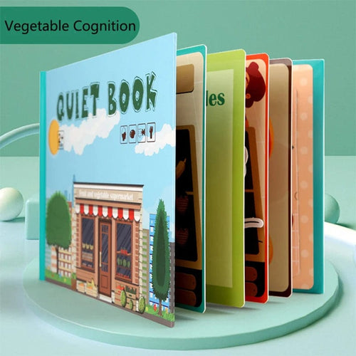 Planet Gates Vegetable-WT716 Quiet Busy Book Baby Montessori Material Toys Sticker Paste Matching Game Toddler Cognition Toy Book Kids Early Educational Toys